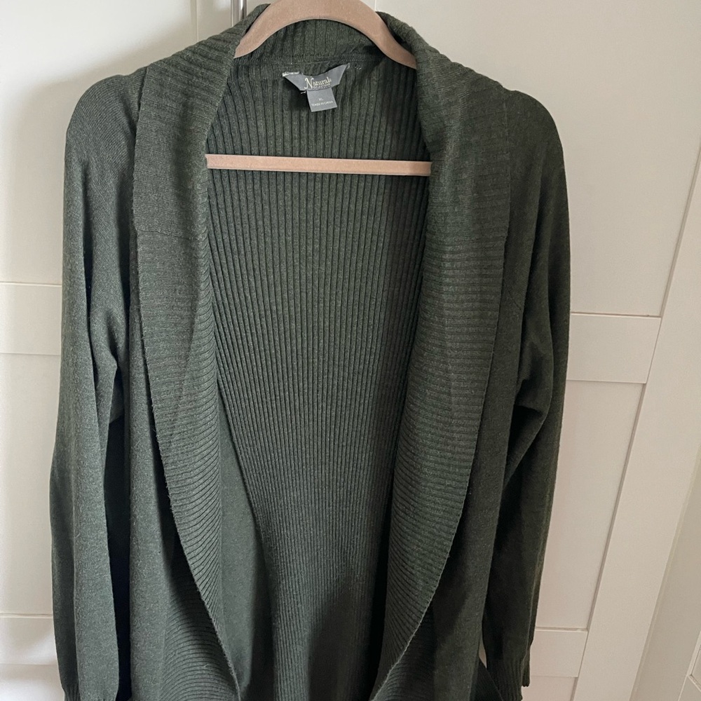 Forest green cardigan sweater